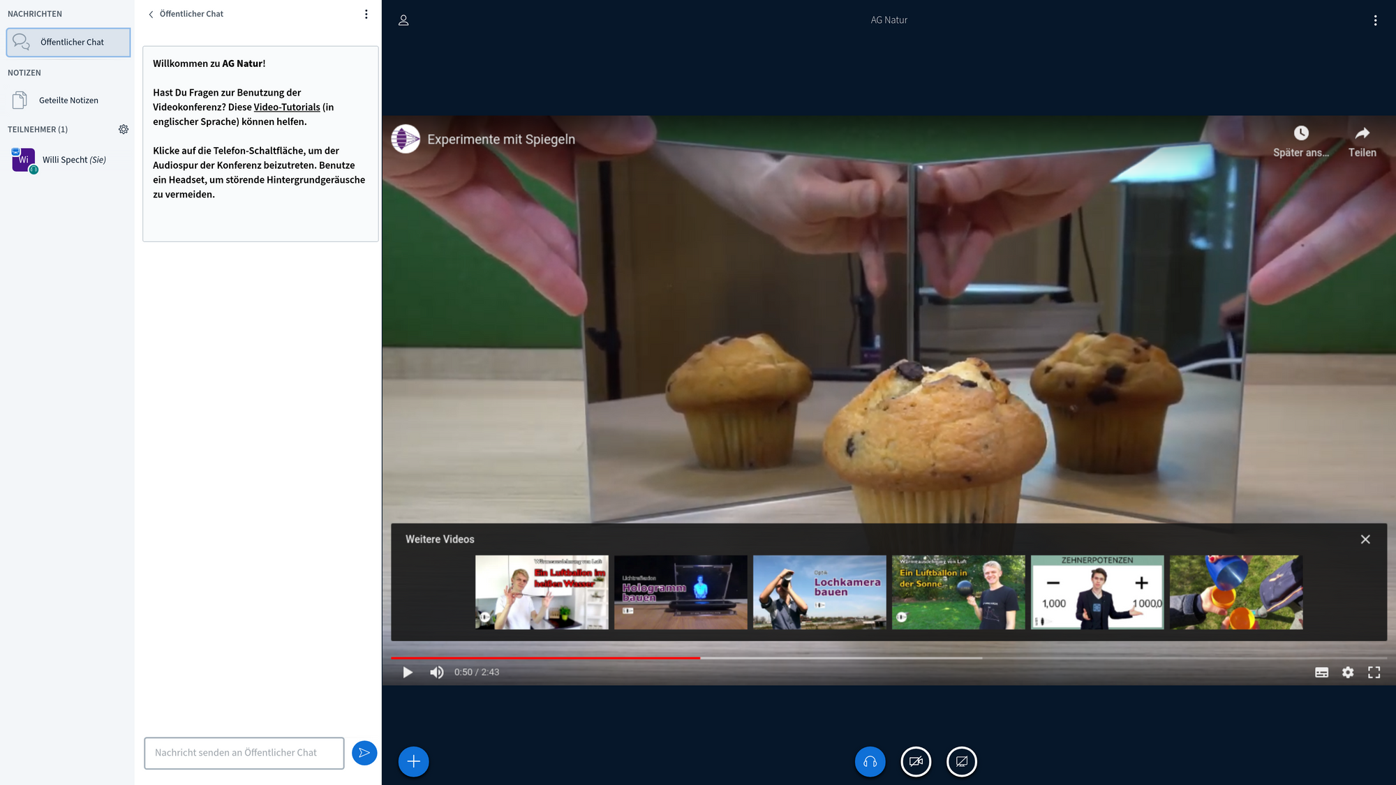 Mit der Klasse oder dem Kurs YouTube-Videos gemeinsam ansehen geht auch, aber bitte...