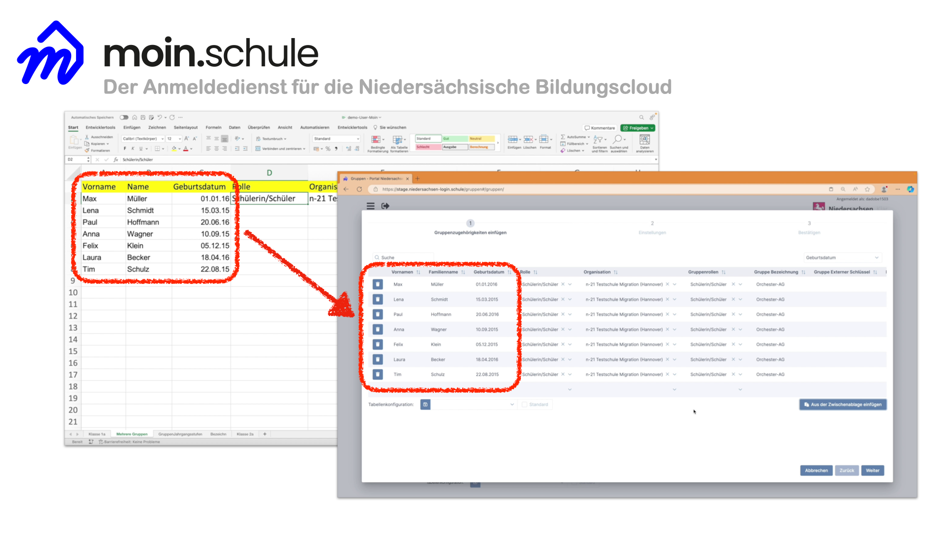 Auch ohne spezielle Software möglich: manuelle Verwaltung von moin.schule *