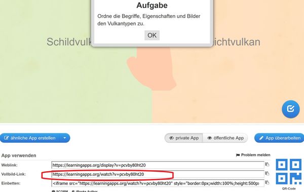 LearningApps mit Vollbild-Link einbinden