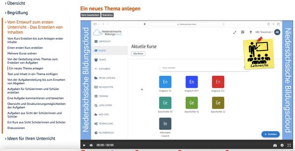 Selbstlernkurs #1 online: Einstieg in die Niedersächsische Bildungscloud